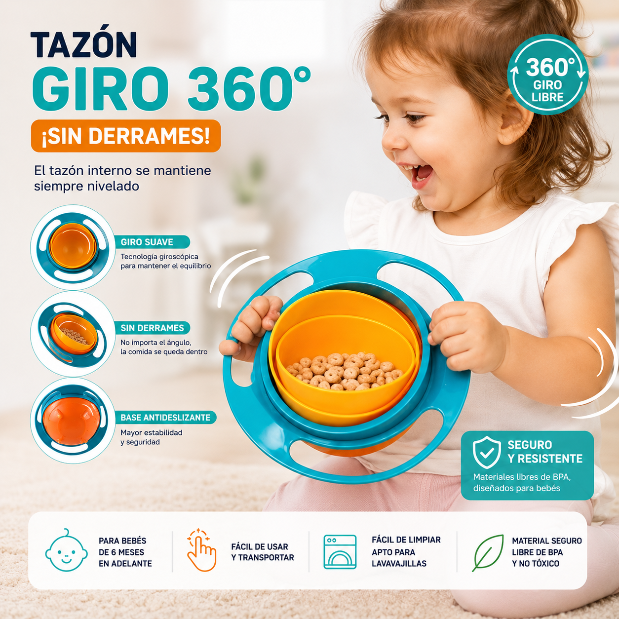 BabyEat® - Plato 360 Antiderrame Bebe